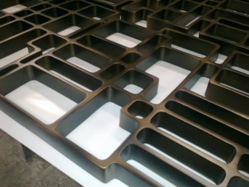 Finish Code-CT-07; Finish-Bronze Antique; Substrate- GRP Screen; Size- 800X3000mm;