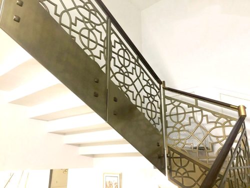 Project-Private Banglo Bangalore India; Finish Code - CTCZ-50-09; Finish - Bronze Gold Polished; Substrate; Alumimium Balustrade ; Size - 1500mm X 1200mm